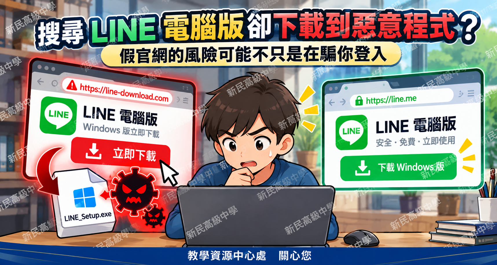 1151001_下午新聞_搜尋LINE電腦版卻下載到惡意程式_假官網下載風險