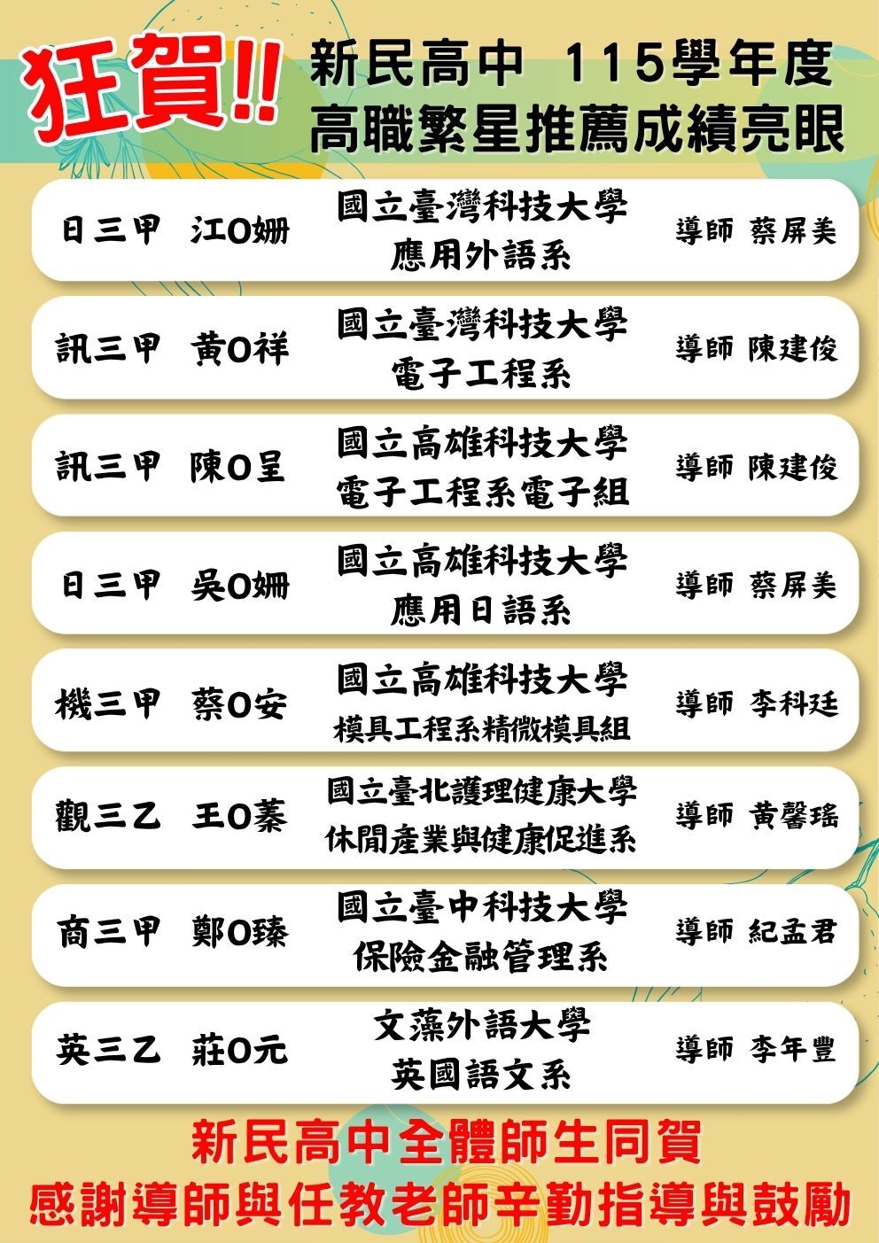 科大繁星榜單圖片